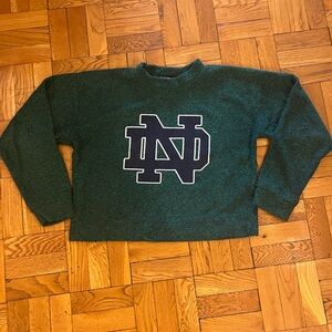 Notre Dame Cropped Terry-Cloth Sweater